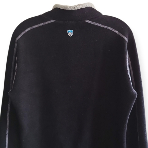 KUHL Mens Europa 1/4 Zip Pullover Sweater Black Longsleeve Size Medium - Picture 11 of 16